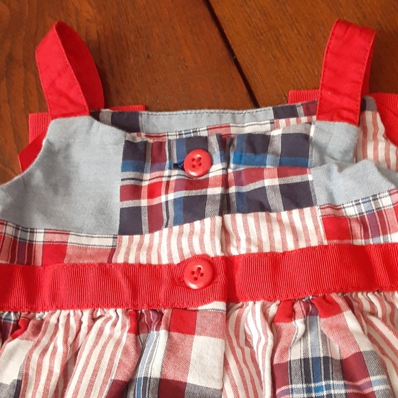 Gymboree infant red, white, & blue patchwork dress - Picture 5 of 7